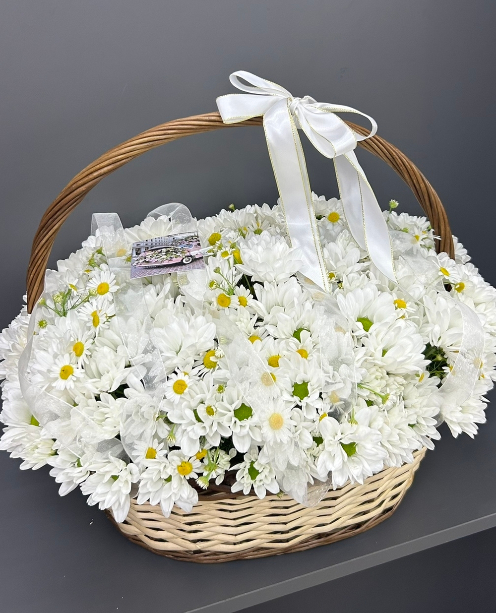 Корзина с ромашками