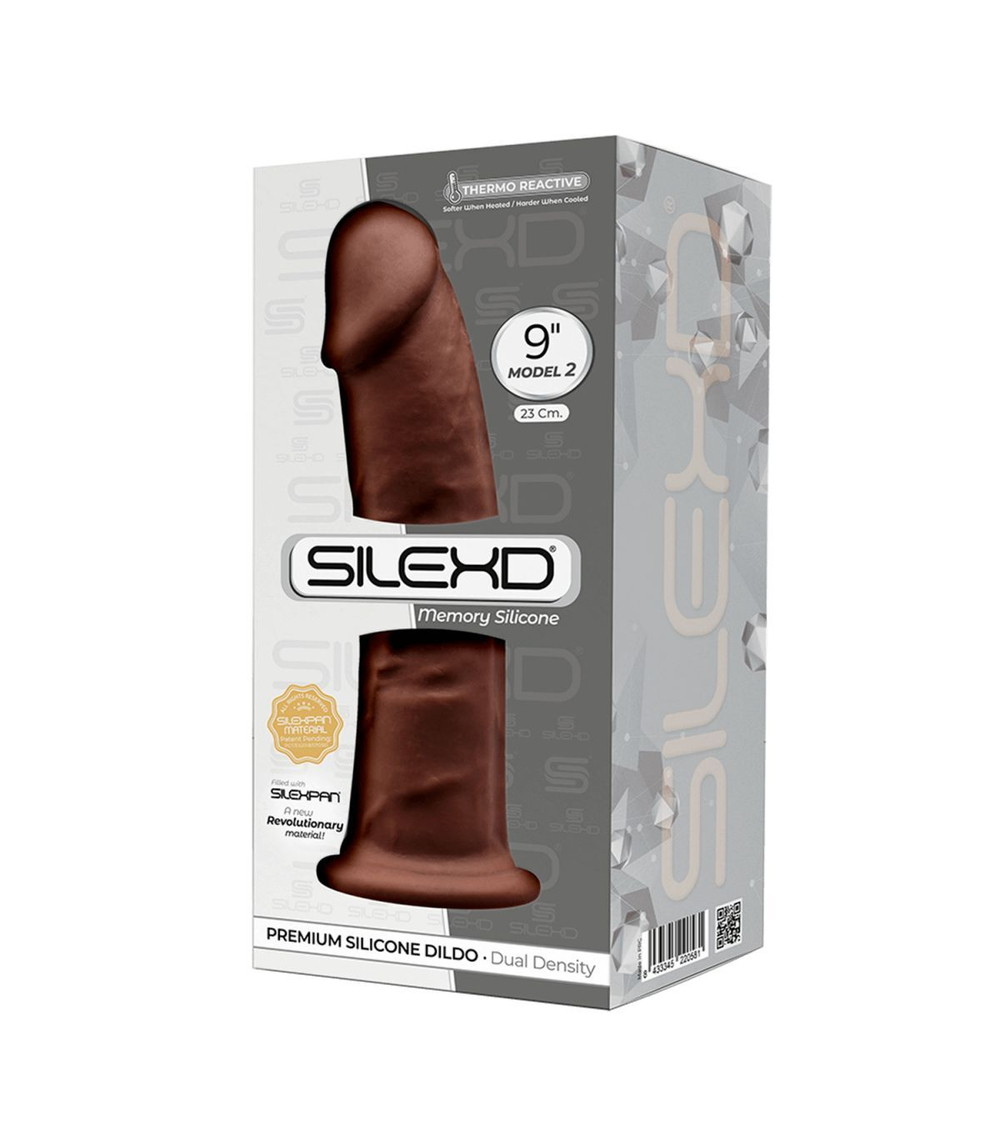 Коричневый фаллоимитатор SILEXD Model 2 - 23 см. (Цвет: коричневый)