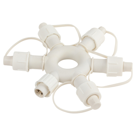 Разветвитель ЭРА ERAPS-OR2 круговой для гирлянд 6 гнезд IP44 ПВХ 24 В