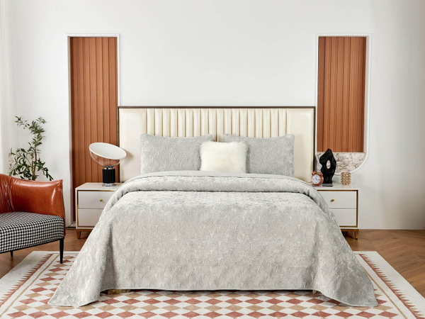 Покрывало 240x260 Sofi De MarkO Розалин светло-серое