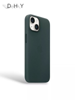 Кожаный чехол Leather Case iPhone 14 PLUS | Green Темно-Зеленый