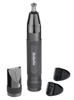 Триммер для носа, бровей и ушей BaByliss Black Chrome E111E