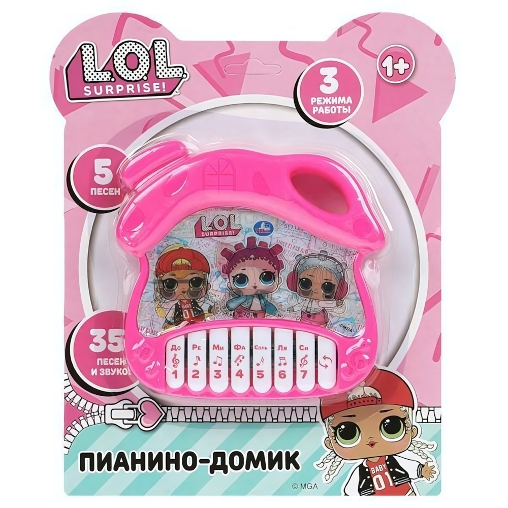 Пианино-домик "ЛОЛ" 35 песен, фраз и звуков. на бат. блистер 2109M018-R1 (Умка)