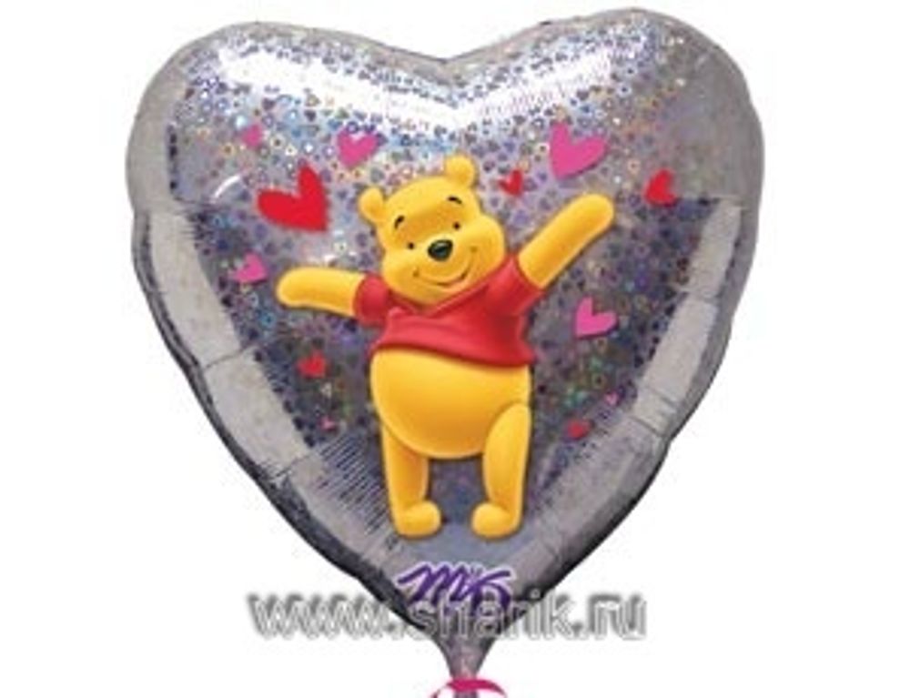 А 18&quot; Сердце Винни Пух и сердечки S60