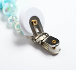 4155510 Держатель для пустышки «Бусинки», дерев., цвет бирюзовый