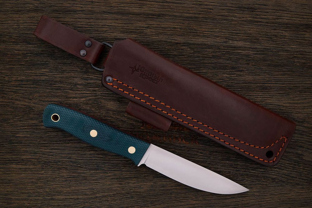 Нож туристический Южный крест Росомаха, клинок 130мм, сталь VG-10, рукоять текстолит изумруд