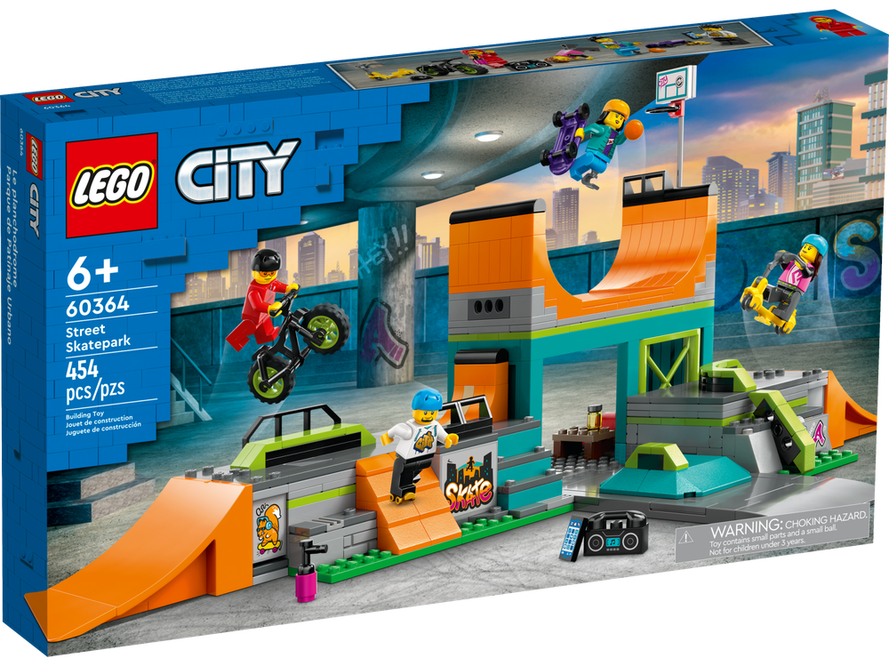 Конструктор лего сити Городской скейт-парк 60364 | LEGO City Street Skate Park | модульный скейт-парк 454 детали | 6+