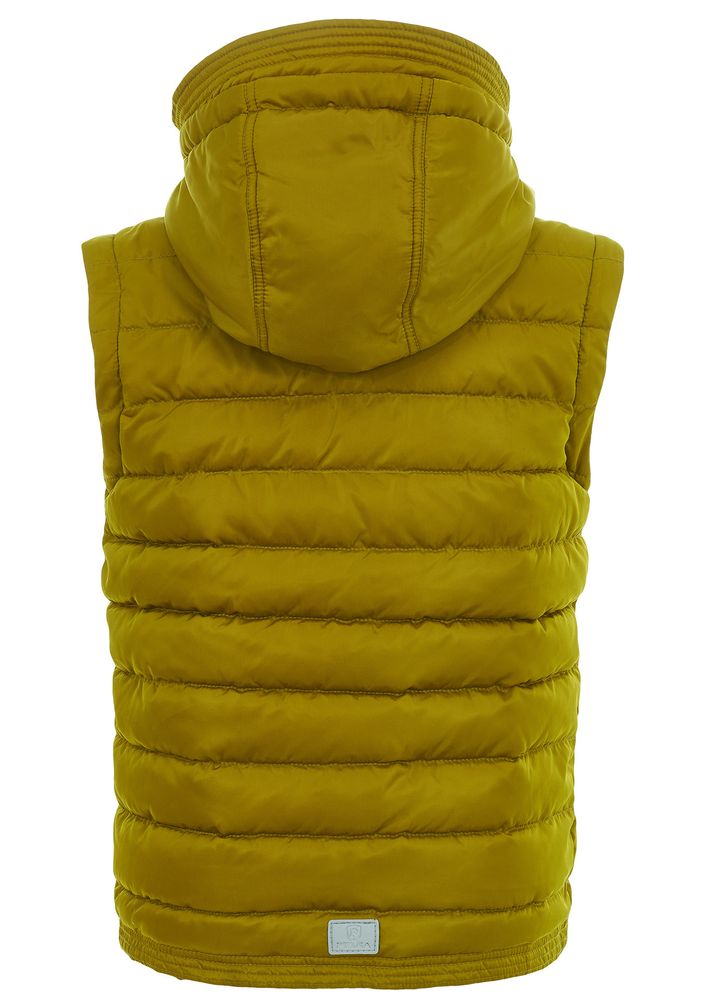 Горчичная куртка-жилетка PULKA 92-122 с отстегивающимися рукавами