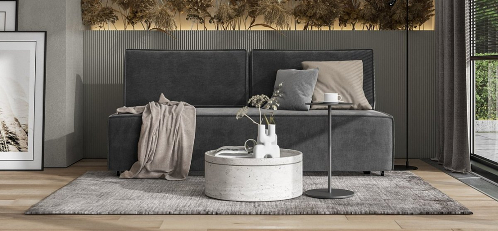 Диван Норд мини Велюр Монолит серый (последний экземпляр)