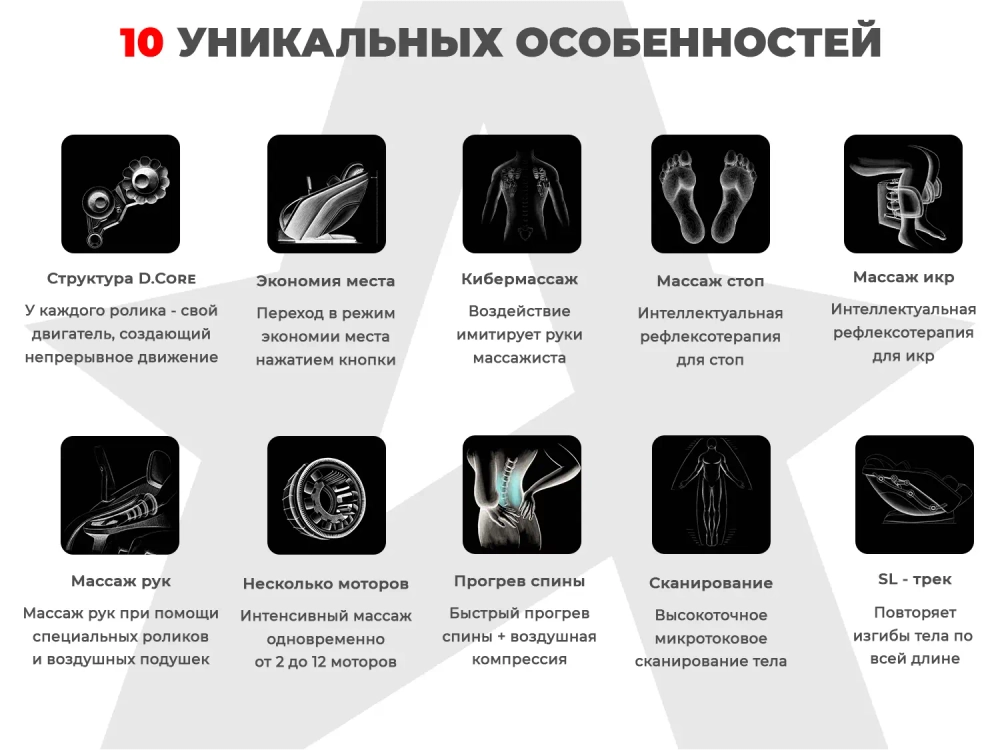 Ультра премиум массажное кресло D_Core 2 Крем
