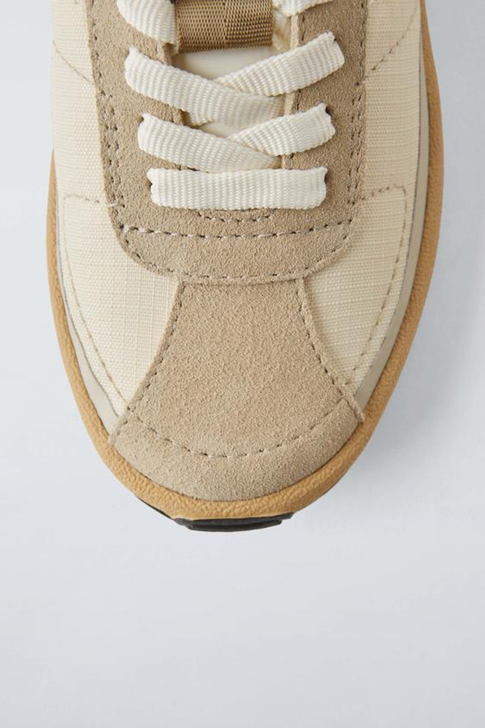 ZARA КРОССОВКИ С КОНТРАСТНЫМИ ВСТАВКАМИ, БЕЖЕВЫЙ