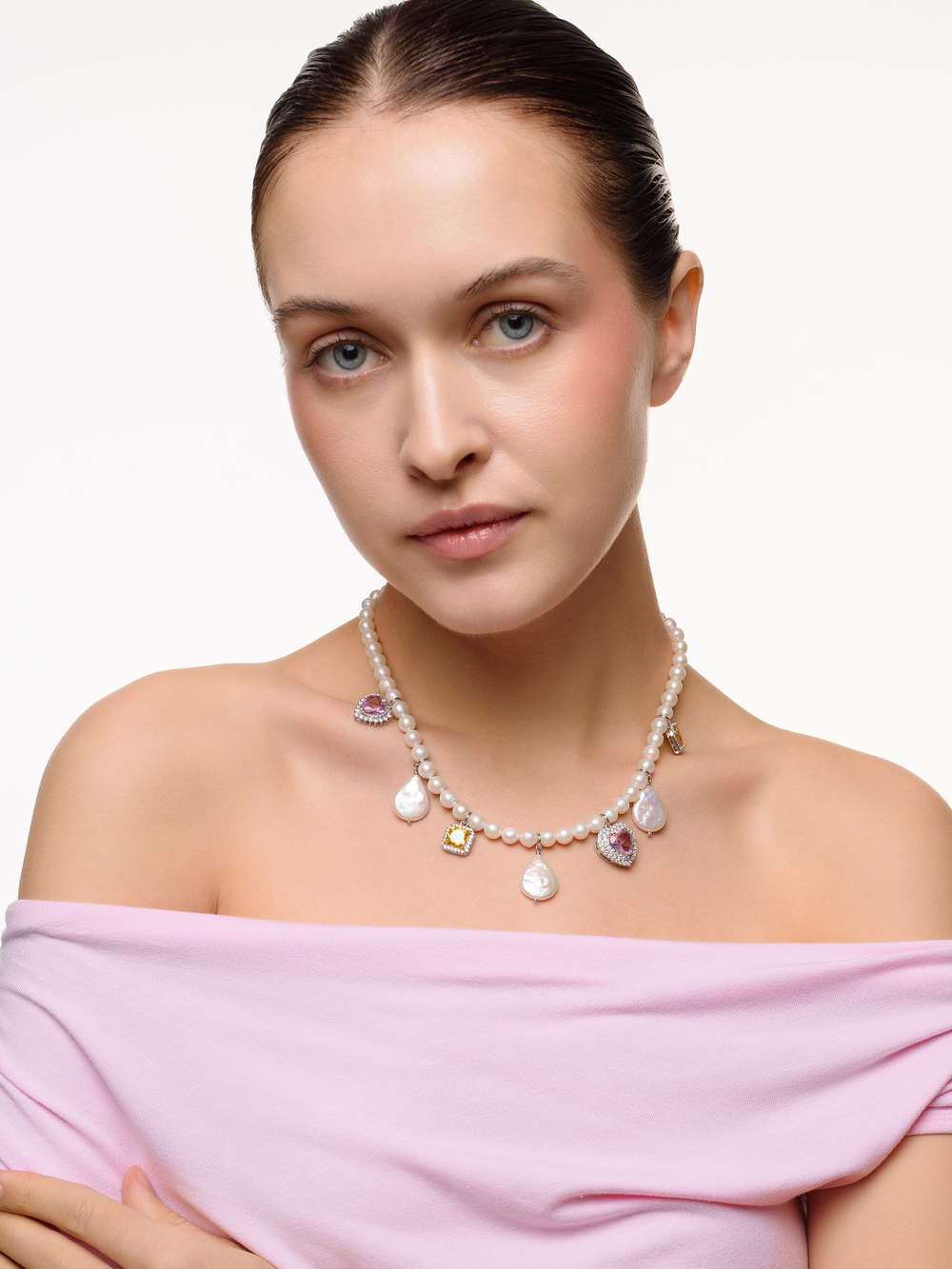 Колье "NEW Posh" из жемчуга с цирконами