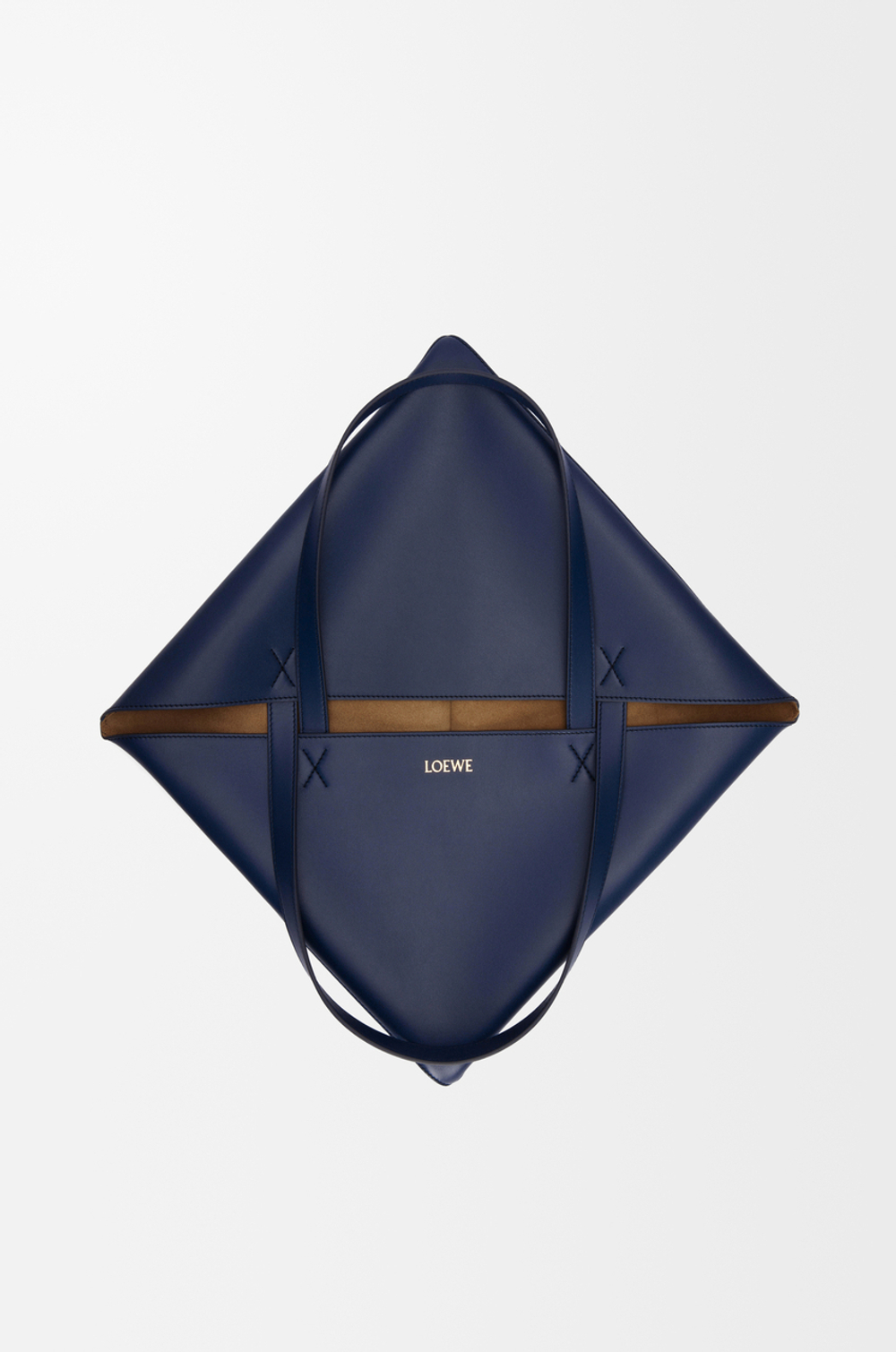 Loewe Сумка-тоут XL Puzzle Fold из блестящей телячьей кожи, темно-синий
