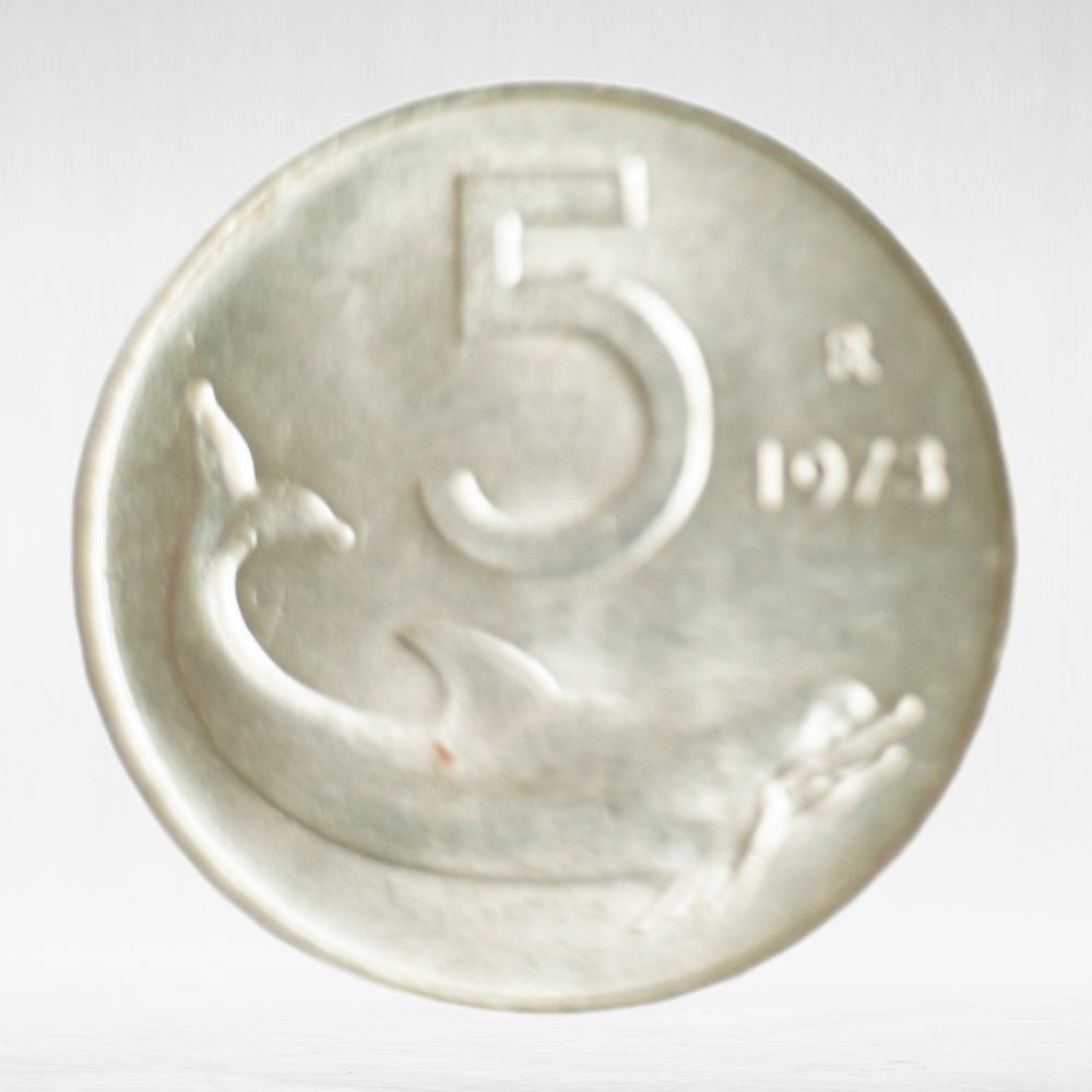 Italy 5 Lire 1973 R "Dolphin", VF