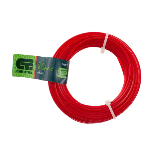 961575 Леска для триммера квадратная, 2,4 мм х 15 м, Россия Сибртех