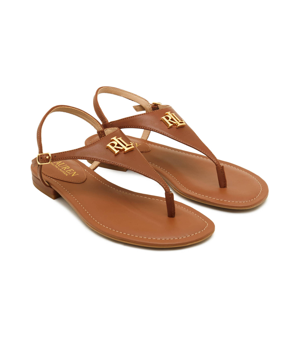 Кожаные босоножки LAUREN RALPH LAUREN - коричневый(802940593)