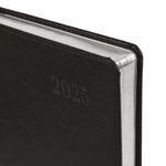 Ежедневник датированный 2025, А5, 138х213 мм, BRAUBERG "Impression", под кожу, черный, 115920