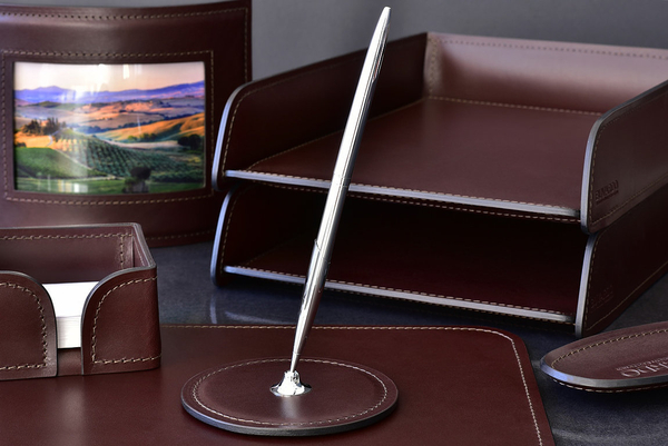 Подставка для одной ручки  LUX из кожи Full Grain Bologna Brown