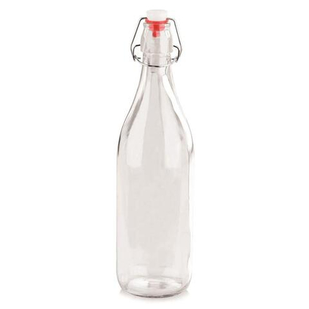 Бутылка 0,55 л с крышкой прозрачная d 7 см h27 см с пробкой бугельный замок стекло P.L.