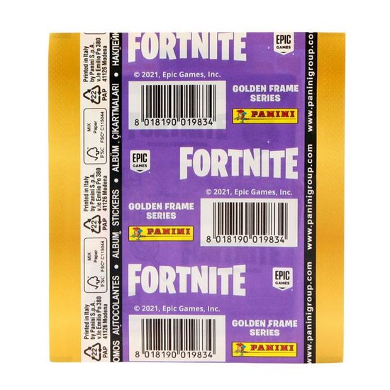 Наклейки Пакетик наклеек Fortnite 3 Golden Frame Series от Panini (в пакетике 5 наклеек)