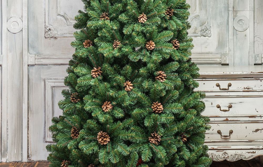 Ель с шишками «Снежная королева зелёная» (Пвх) 3 м