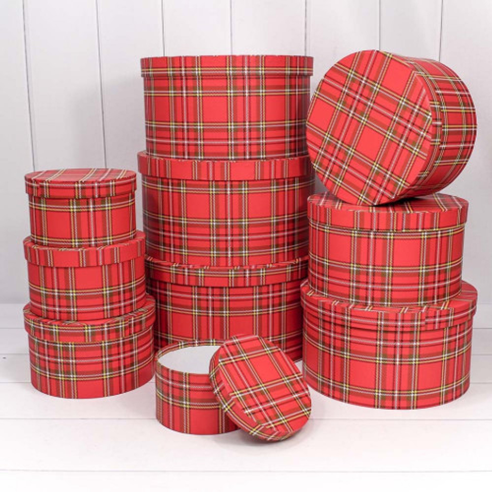 Коробка 35х17.3 см Набор 10 шт "Клетка" (Красный)