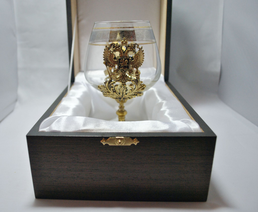 Бокал для коньяка "Россия" в футляре VIP
