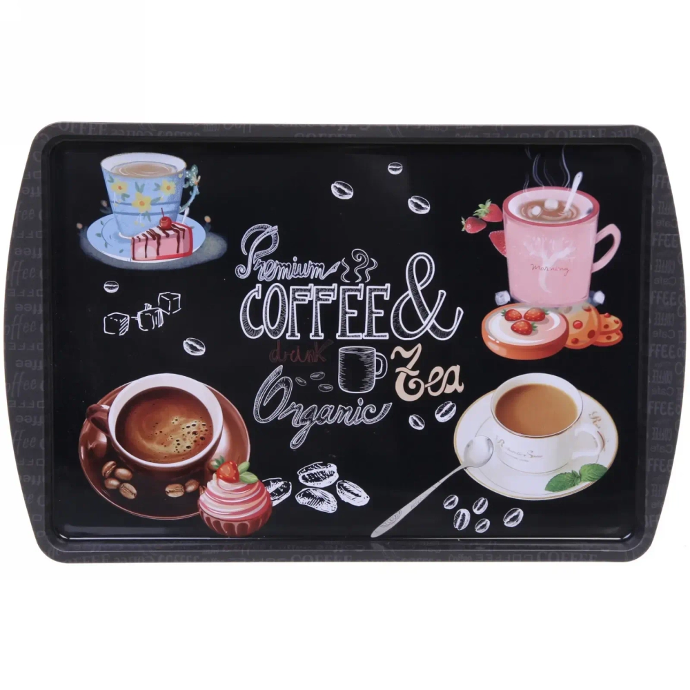 Поднос жестяной «Coffee time» 38*24см, микс