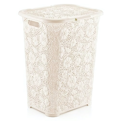 Корзина для белья Ажурная 50 лт белый