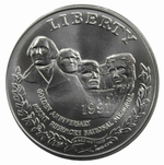 1 доллар. Национальный мемориал Рашмор. (Р). США 1991 год. Серебро. UNC