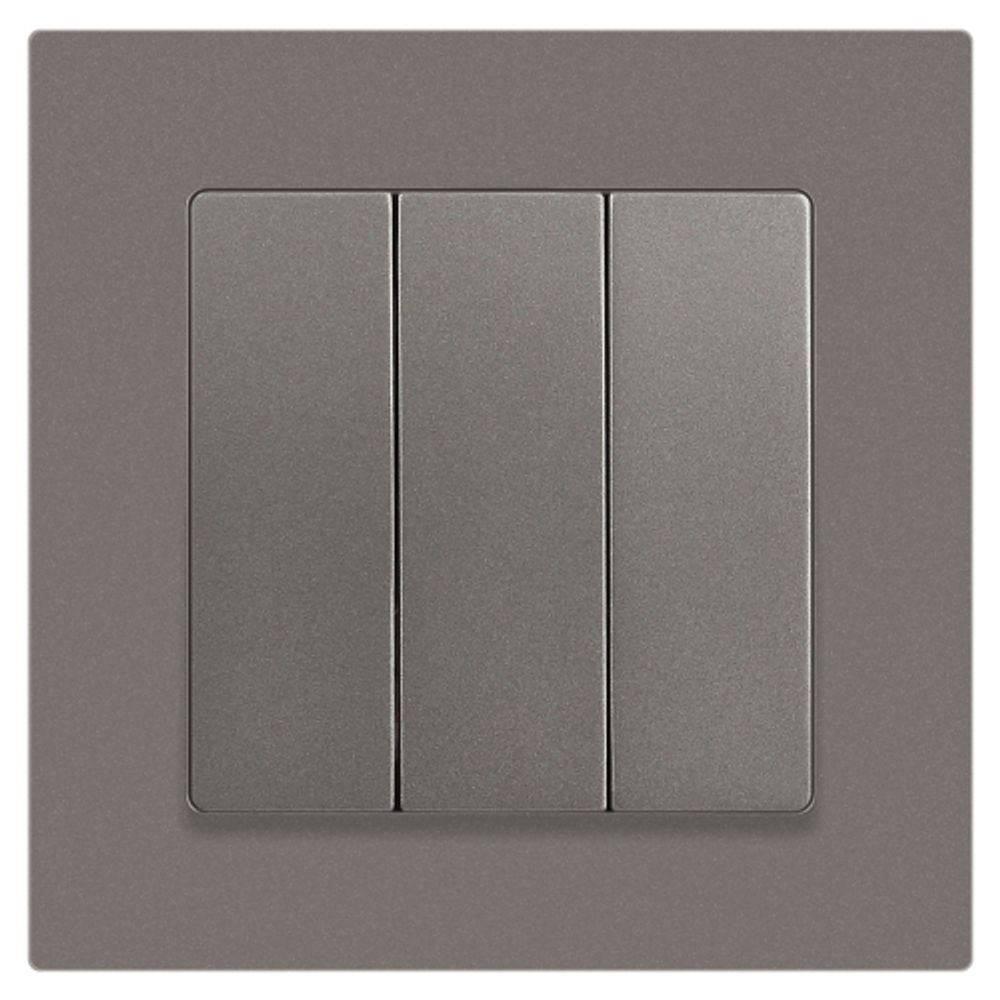 Выключатель Intro Accent 6-106-09 тройной, 10А-250В, IP20, СУ, AL/CU, титан | Intro