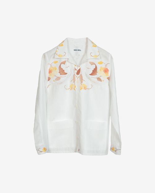 Рубашка Soeurs с Осенними Аппликациями / Fall Applique Long Sleeve белая