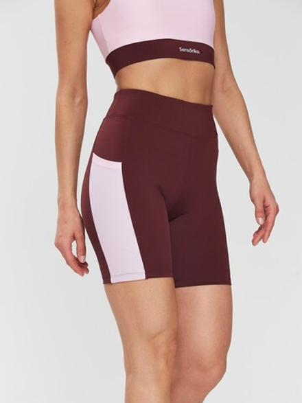 Велосипедки бордо с розовым