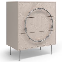 Комод Арт Колор leaves с 3-мя ящиками Стайл Сильвер Серый агат