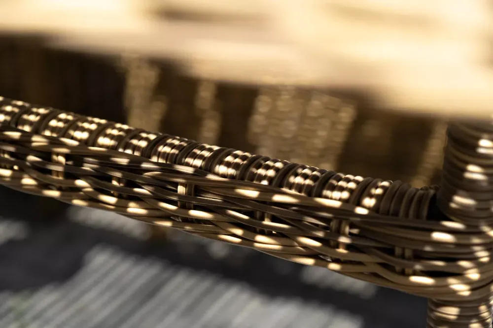 "Неаполь" обеденная группа плетеная из искусственного ротанга, цвет соломенный