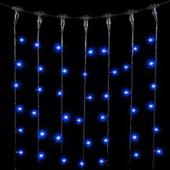 Светодиодный занавес 2*2 м., 400 синих LED ламп, черный провод ПВХ, LTC (PCL402-11-2B)