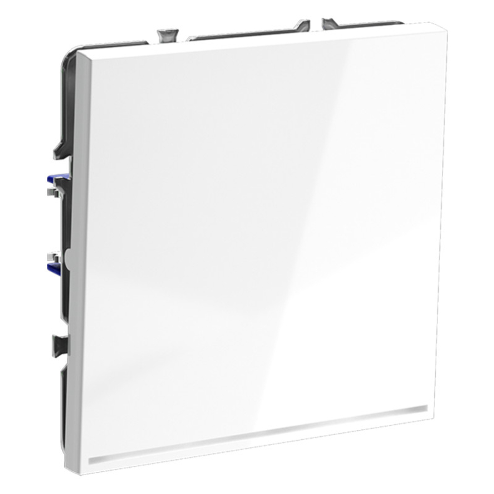 Выключатель встраиваемый VOLTUM S70 одноклавишный с подсветкой 10А, (белый глянцевый)