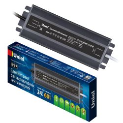 UET-VAF-060B67 24V IP67 Блок питания ультратонкий. 60Вт. Металлический корпус. TM Uniel