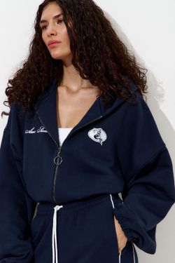 Худи укороченное "Âme Sirène" цвета нейви