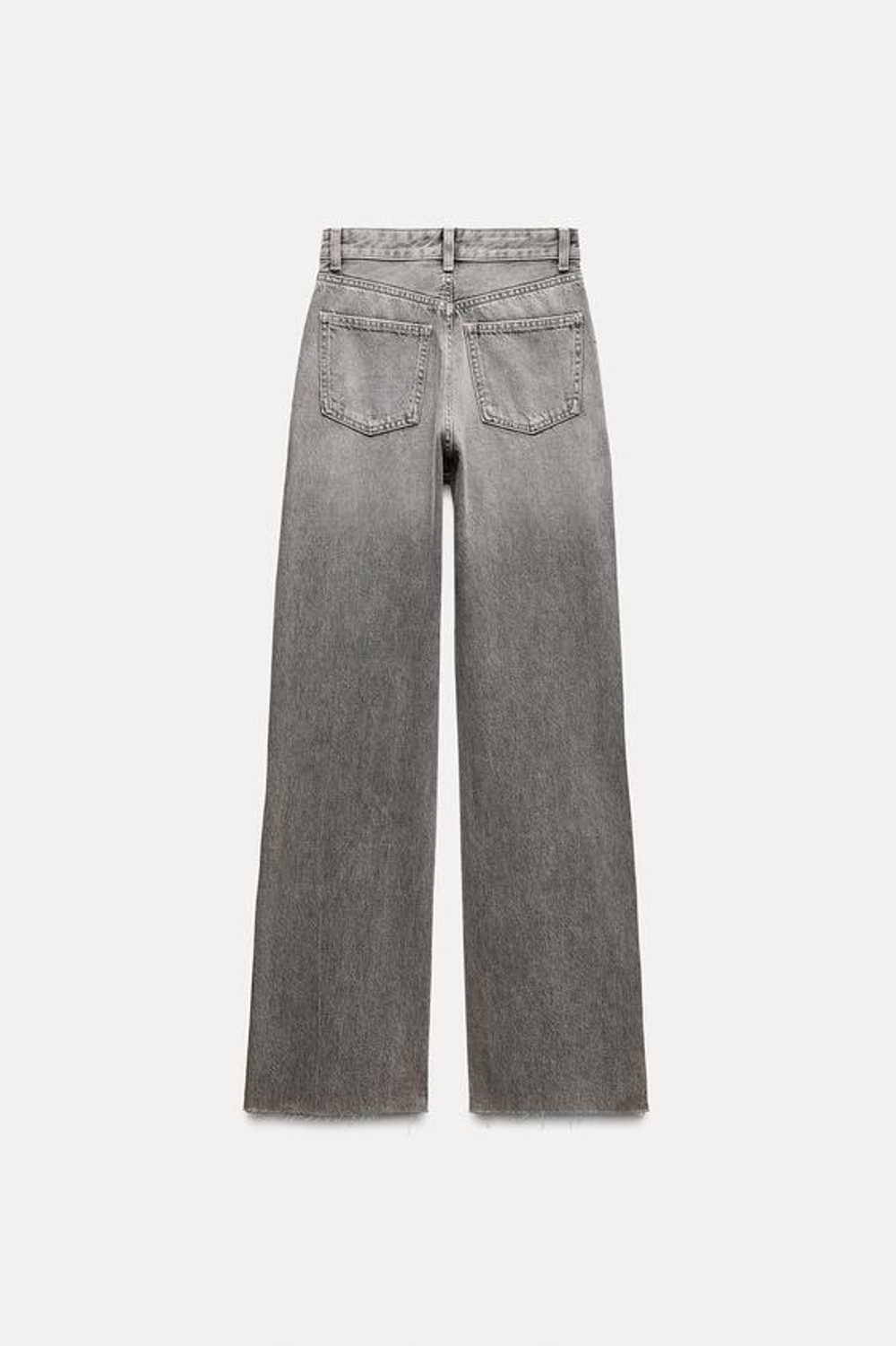 ZARA ДЖИНСЫ TRF WIDE LEG FULL LENGTH С ВЫСОКОЙ ПОСАДКОЙ, СВЕТЛО-СЕРЫЙ