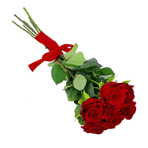 Красные розы с лентой