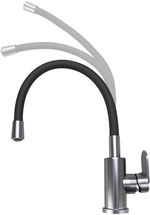 СМЕСИТЕЛЬ EKKO ДЛЯ КУХНИ ГИБКИЙ ИЗЛИВ E4264-8 ЧЕРНЫЙ