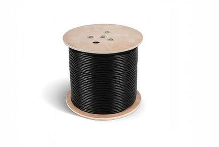 U/UTP4 Cat5e 24AWG PE RIPO CCA с тросом, черный, 0,5мм, 305м, катушка (пр-во РФ)