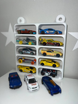 Полка для машинок Hot Wheels 10 шт, крепление на стену для hot wheels 10 шт белый