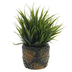 GAEM Цветочная композиция "Трава с папоротником", L12 W12 H17 см