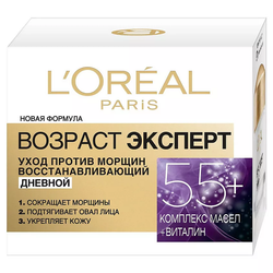 L'ORÉAL PARIS Дневной антивозрастной крем против морщин для лица, восстанавливающий Возраст Эксперт 55+, 50 мл