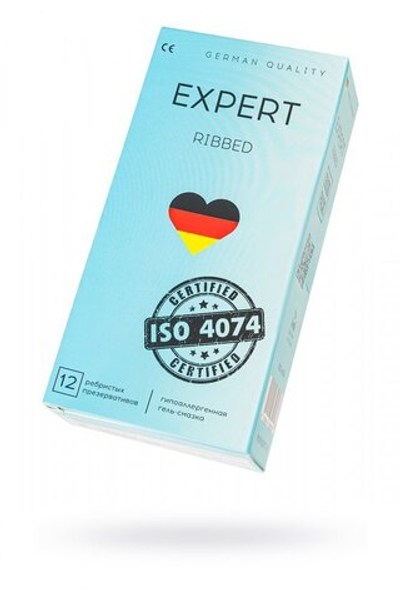 Презервативы Expert Ribbed ребристые №12