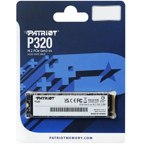 Жесткий диск SSD M.2 512Gb Patriot P320, 1700/1200MBs, 260000 IOPS, MLC, 2280, PCI-E3.0x4 (P320P512GM28)