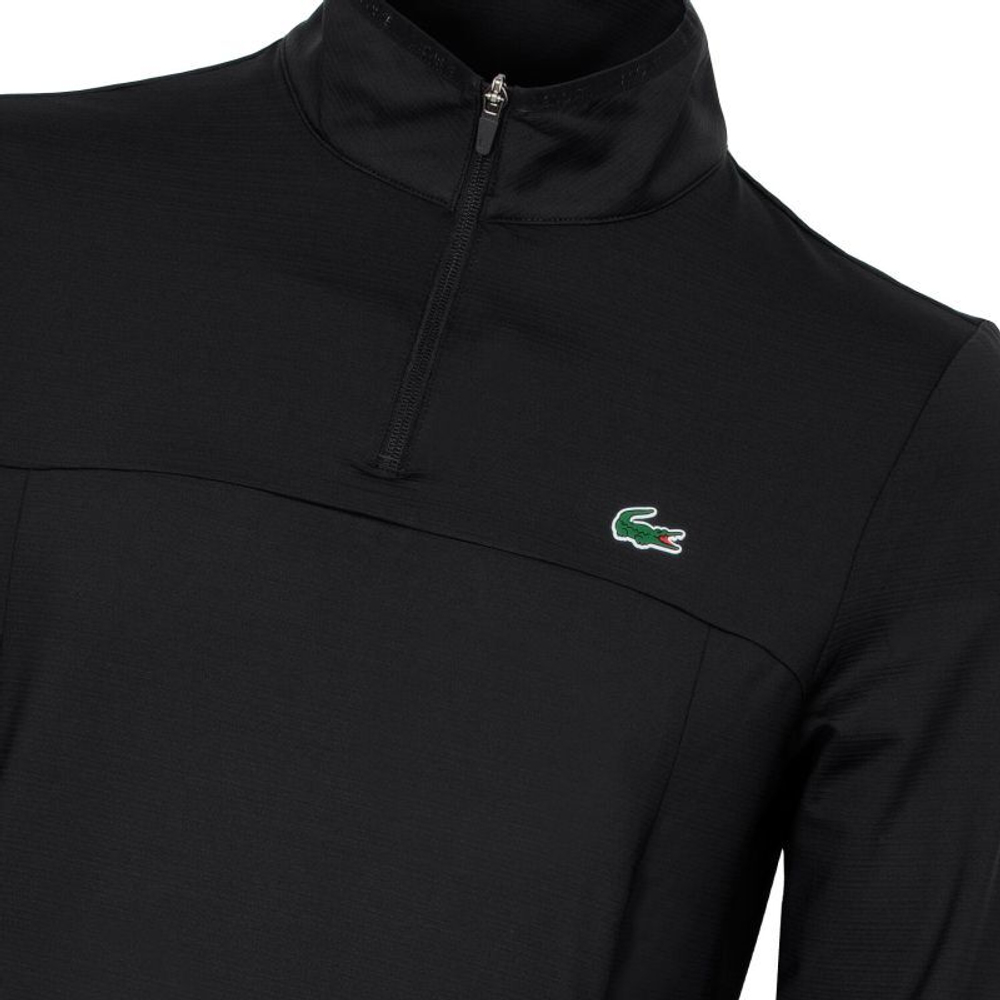 Мужская теннисная кофта Lacoste Men's SPORT Stretch Zippered Collar Sweatshirt - black