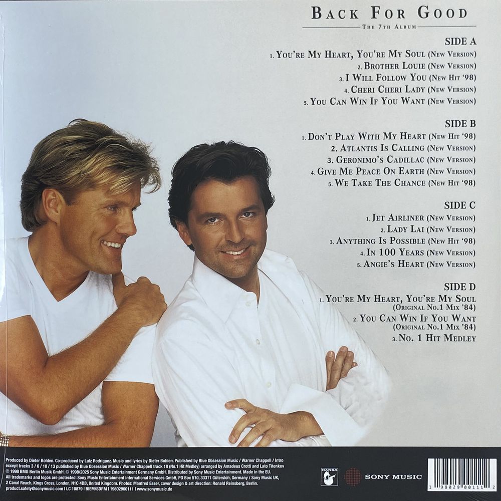 Modern Talking. Back For Good - The 7th Album. White & Black Marbled (2 LP) Модерн Токинг. Новая запечатанная виниловая пластинка